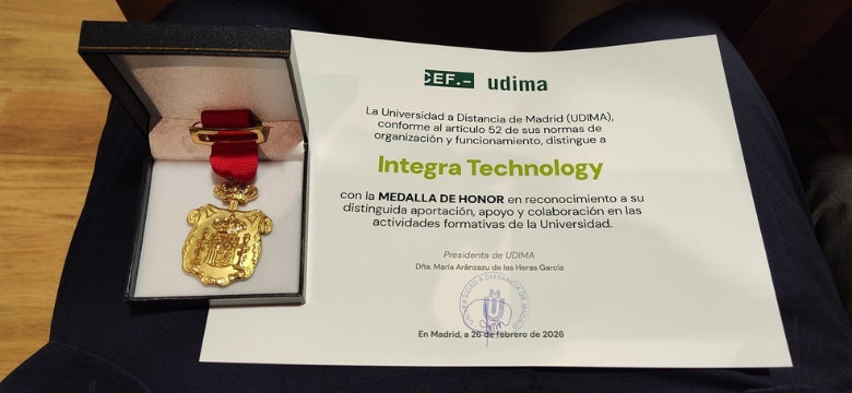 Medalla honor UDIMA para Integra Tecnología